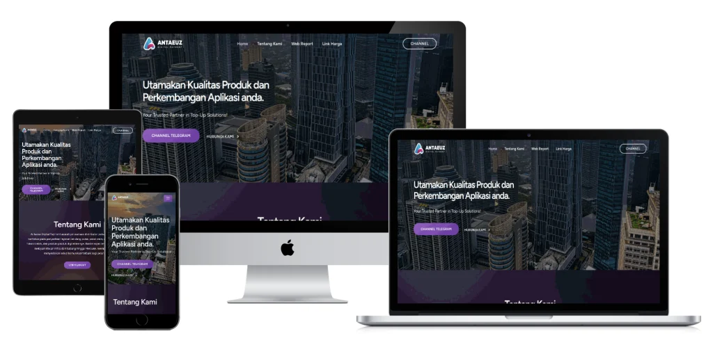 Screenshot arsip website Antaeuz dari portfolio Modygo