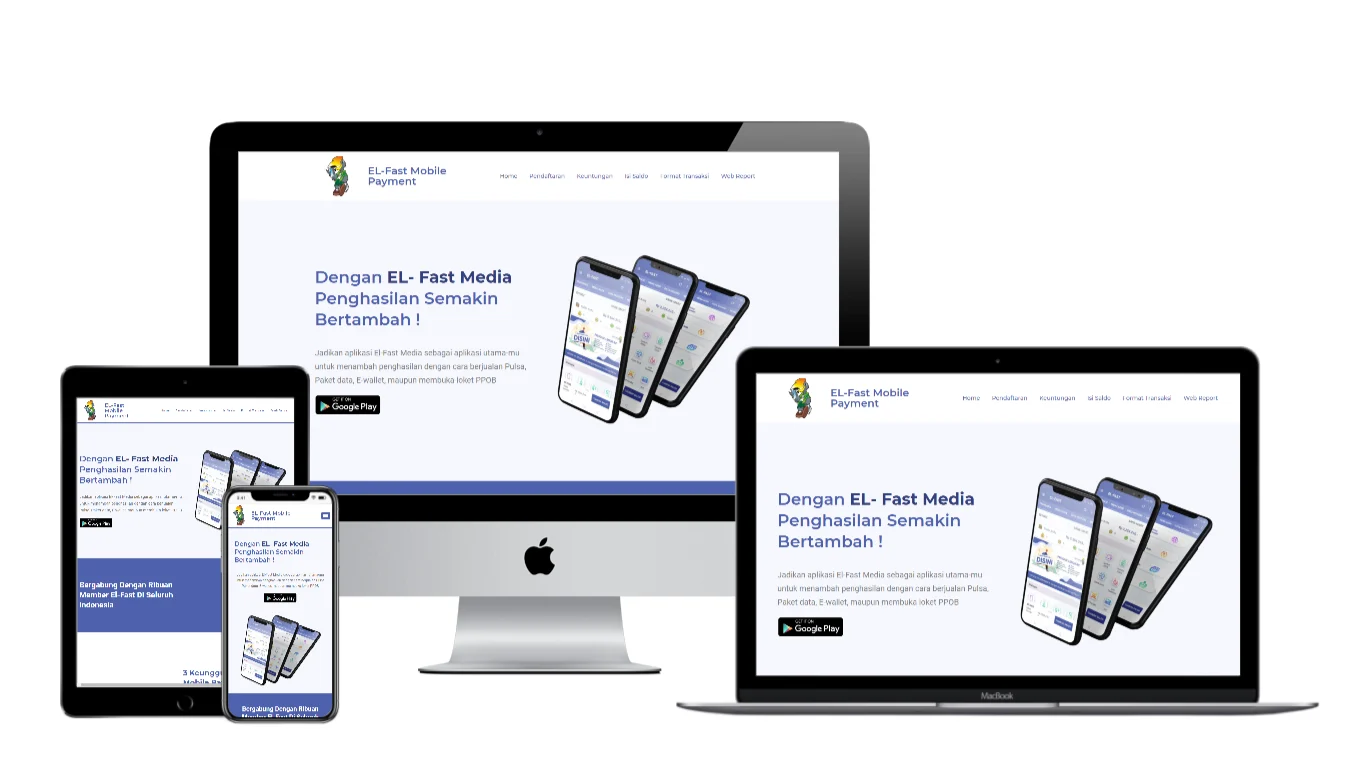Screenshot arsip website EL-Fast Media dari portfolio Modygo