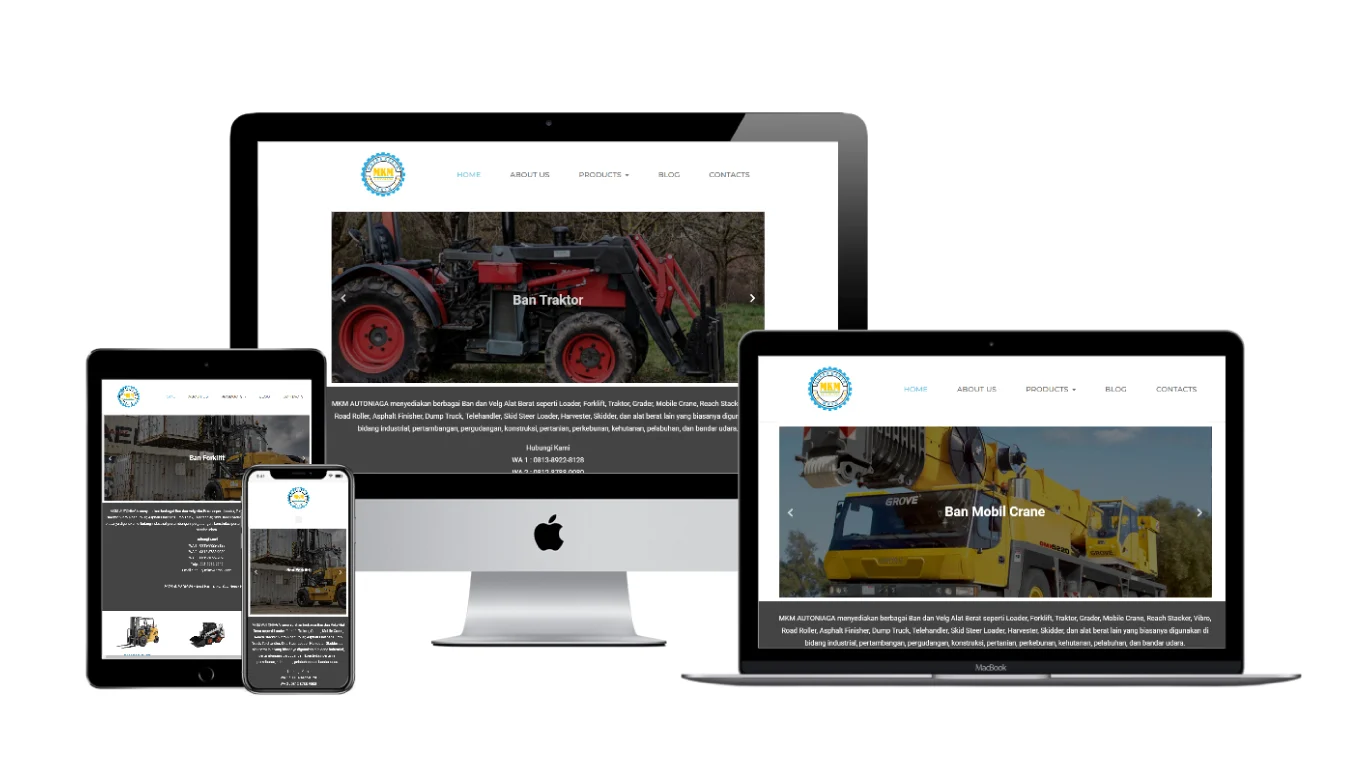 Screenshot arsip website MKM Auto Niaga dari portfolio Modygo
